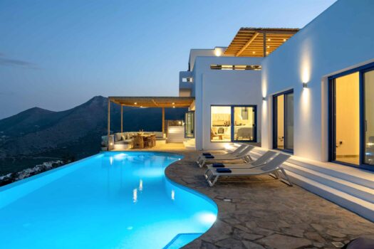 Luxurious Cycladic-Style Villa Complex with Breathtaking Panoramic Views and Heated Infinity Pool