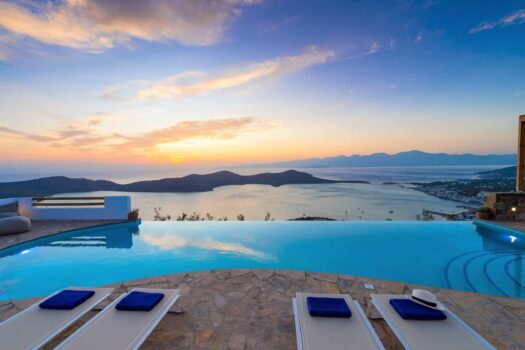 Luxurious Cycladic-Style Villa Complex with Breathtaking Panoramic Views and Heated Infinity Pool